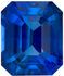 Highly Desirable Genuine Loose Blue Sapphire Gemstone in Emerald Cut, 1.58 carats, Rich Royal Blue, 6.7 x 5.7 mm