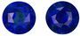 Impressive Pair Blue Sapphire Gemstone Pair 4.79 carats, Round Cut, 8.1 mm, with AfricaGems Certificate