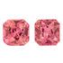 Loose No Heat Pink Sapphire Well Matched Gem Pair in Radiant Cut, 1.8 carats, 5.40 mm Displays Pure Pink Color