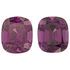 Loose Rhodolite Garnet Well Matched Gem Pair in Antique Cushion Cut, 4.11 carats, 7.60 x 6.50 mm Displays Vivid Purple Color