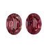 Loose Rhodolite Garnet Well Matched Gem Pair in Oval Cut, 3.53 carats, 8.30 x 6.50 mm Displays Vivid Reddish Pink Color