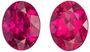 A Beauty of A Gem Red Tourmaline Genuine Gemstone, 2.57 carats, Oval Shape, 8 x 6.1 mm Matching Pair