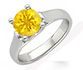 Modern Style Round Yellow 1 carat 6mm Sapphire Solitaire Gemstone Ring With Chunky 14k Gold Band