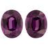 Natural Rhodolite Garnet Well Matched Gem Pair in Oval Cut, 5.26 carats, 9.50 x 7.40 mm Displays Rich Purple Color