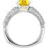 On Trend Euro Shank Genuine Yellow 7mm Sapphire Engagement Ring With Dazzling Faux Pave Diamond Accents