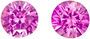 Perfect Pair of Intense Pink Sapphires in Round Cut, 1.16 carats, 5.0 mm  Perfect Earring Studs