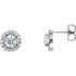 Natural Diamond Earrings in Platinum 1 1/4 Carat Diamond Halo-Style Earrings