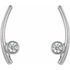 Natural Diamond Earrings in Platinum 1/5 Carat Diamond Ear Climbers