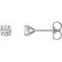 Natural Diamond Earrings in Platinum 1 Carat Diamond 4-Prong CocKaratail-Style Earrings