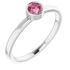 Pink Tourmaline Ring in Platinum 4 mm Round Pink Tourmaline Ring