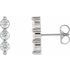 Natural Diamond Earrings in Platinum 5/8 Carat Diamond Three-Stone Bar Earrings