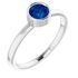 Genuine Sapphire Ring in Platinum 5 mm Round Genuine Sapphire Ring