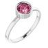 Pink Tourmaline Ring in Platinum 6 mm Round Pink Tourmaline Ring
