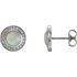 Buy Platinum 6mm Opal & 0.20 Carat Diamond Halo-Style Earrings