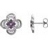Genuine Alexandrite Earrings in Platinum Alexandrite & 1/5 Carat Diamond Clover Earrings
