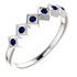 Genuine  Platinum Blue Sapphire Stackable Ring