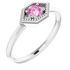 Genuine Sapphire Ring in Platinum Pink Sapphire Geometric Ring