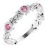 Pink Tourmaline Ring in Platinum Pink Tourmaline & .03 Carat Diamond Leaf Ring