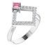 Pink Tourmaline Ring in Platinum Pink Tourmaline & 1/5 Carat Diamond Geometric Ring