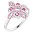 Pink Tourmaline Ring in Platinum Pink Tourmaline & 1/6 Carat Diamond Clover Ring