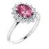 Pink Tourmaline Ring in Platinum Pink Tourmaline & 3/8 Carat Diamond Ring