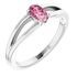 Pink Tourmaline Ring in Platinum Pink Tourmaline Solitaire Youth Ring