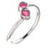 Platinum Pink Tourmaline Two-Stone Ring