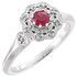 Buy Real Platinum Ruby & 0.10 Carat TW Diamond Ring