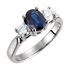 14 Karat White Gold Genuine Blue Sapphire & 0.40 Carat Diamond Ring