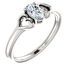 Genuine Sapphire Ring in Platinum Sapphire Youth Heart Ring