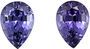 Pleasing Purple Spinel Well Matched Pair, 6.9 x 4.9 mm, Lavender Purple, Pear Cut, 1.72 carats