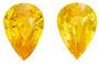 Pretty Yellow Sapphire Gemstone Pair 3.06 carats, Pear Cut, 8.7 x 6.1 mm, with AfricaGems Certificate