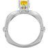 Radiant Brightly Colored Yellow 1 carat 6mm Sapphire Solitaire Engagement Ring - Dazzling Diamond Accents