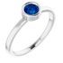 Genuine Sapphire Ring in Rhodium-Plated Sterling Silver 4.5 mm Round Genuine Sapphire Ring