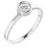 Rhodium-Plated Sterling Silver 4.5 mm Round White Sapphire Ring