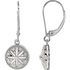Natural Diamond Earrings in Eye Catching Sterling Silver 1/10 Carat Round Diamond Lever Back Earrings