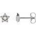 Natural Diamond Earrings in Sterling Silver 1/10 Carat Diamond Star Earrings