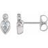 Natural Diamond Earrings in Sterling Silver 1/3 Carat Diamond Bezel-Set Earrings