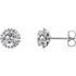 Natural Diamond Earrings in Sterling Silver 1/3 Carat Diamond Earrings