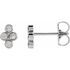 Natural Diamond Earrings in Sterling Silver 1/4 Carat Diamond Bezel-Set Cluster Earrings