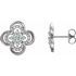 Natural Diamond Earrings in Sterling Silver 1/4 Carat Diamond Clover Earrings