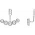 Natural Diamond Earrings in Sterling Silver 1/4 Carat Diamond Curved Front-Back Earring Jackets
