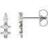 Natural Diamond Earrings in Sterling Silver 1/5 Carat Diamond Bar Earrings