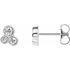Natural Diamond Earrings in Sterling Silver 1/5 Carat Diamond Geometric Cluster Earrings