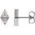Natural Diamond Earrings in Sterling Silver 1/6 Carat DiamondTwo-Stone Bezel-Set Earrings