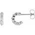 Natural Diamond Earrings in Sterling Silver 3/8 Carat Diamond Hoop Earrings