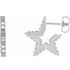 Natural Diamond Earrings in Sterling Silver 3/8 Carat Diamond Star Hoop Earrings