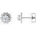 Natural Diamond Earrings in Sterling Silver 5/8 Carat Diamond Halo-Style Earrings