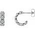 Natural Diamond Earrings in Sterling Silver 7/8 Carat Diamond Hoop Earrings