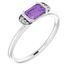 Sterling Silver Amethyst & .02 Carat Weight Diamond Stackable Ring